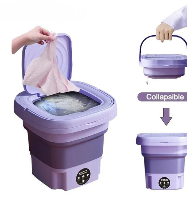 8L Portable Small Foldable Washing Machine with Spin Dryer For Socks Underwear Panties Washer Household Mini Washing Machine