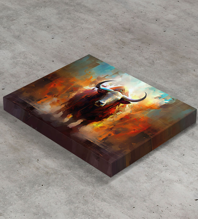 Abstract Bull Canvas Art