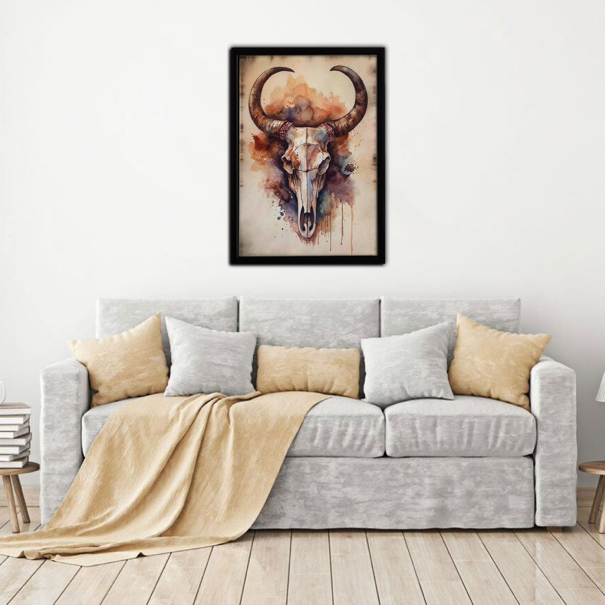 Bull Skull Framed Canvas