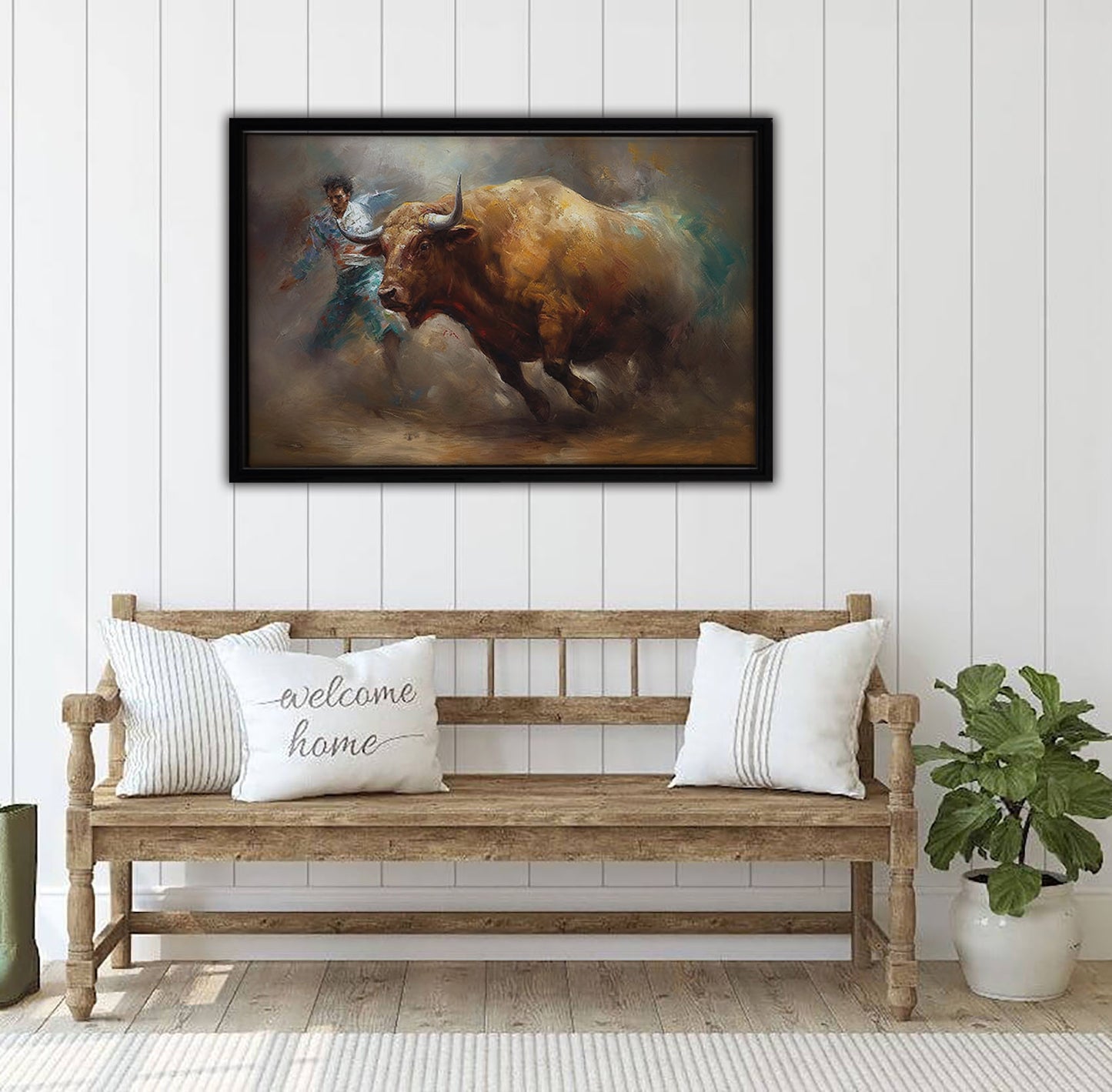 Bullfight Framed Canvas