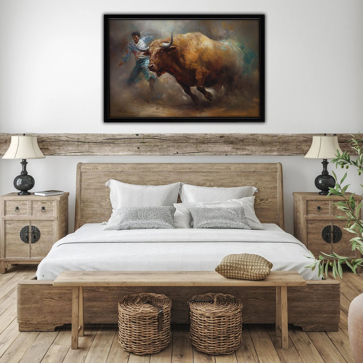 Bullfight Framed Canvas