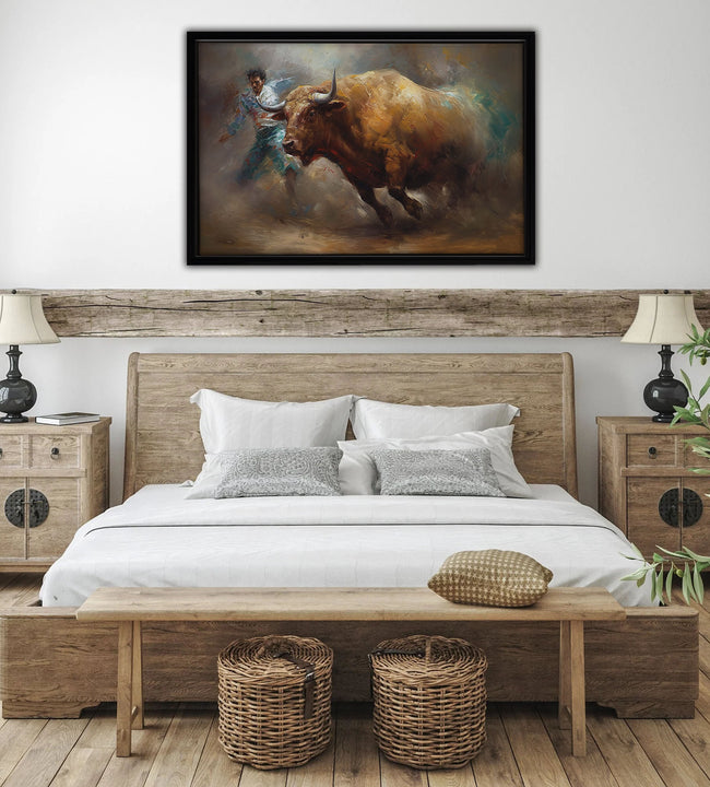 Bullfight Framed Canvas