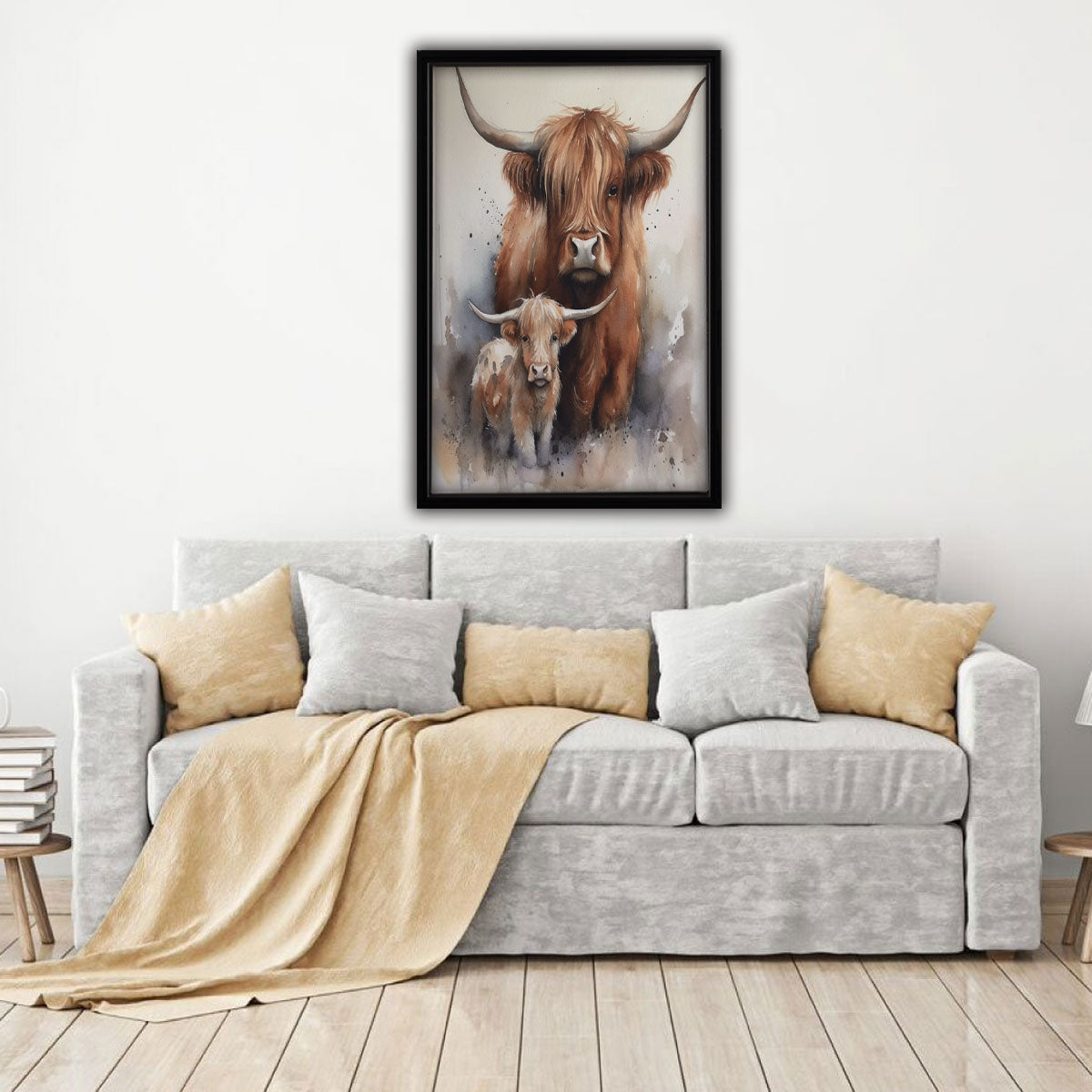 Calf Framed Canvas