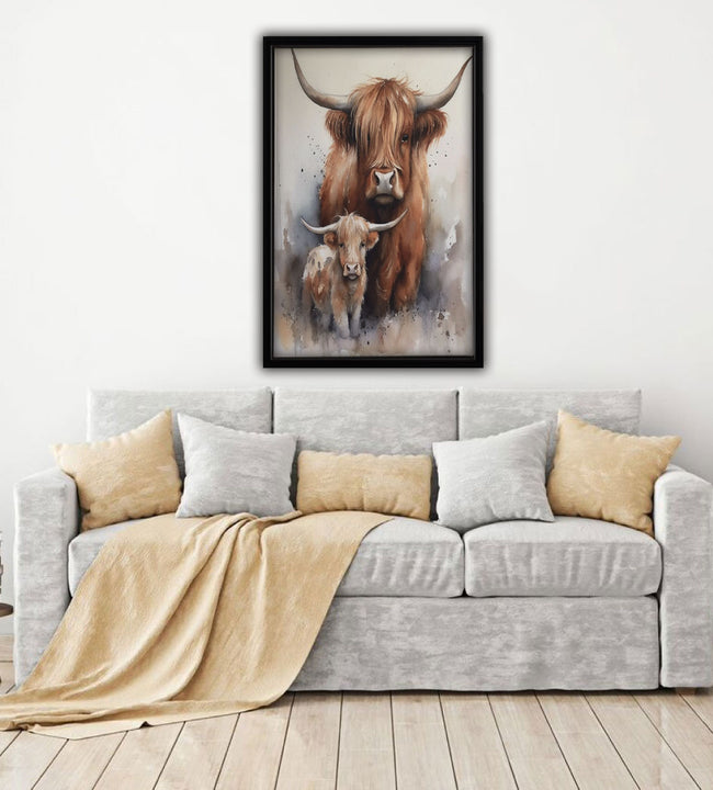 Calf Framed Canvas