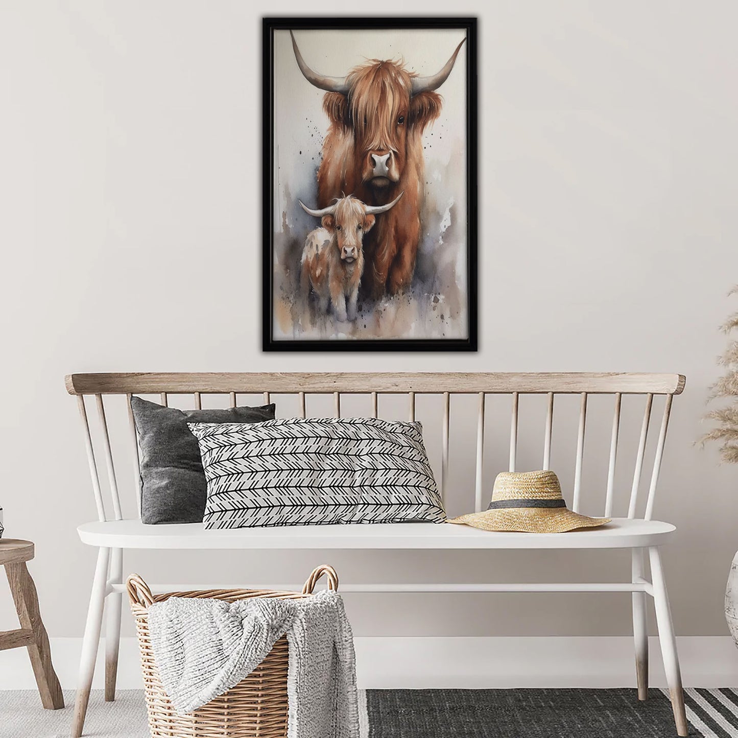 Calf Framed Canvas