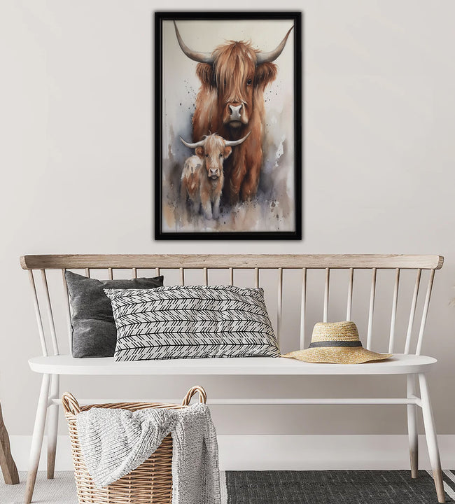 Calf Framed Canvas