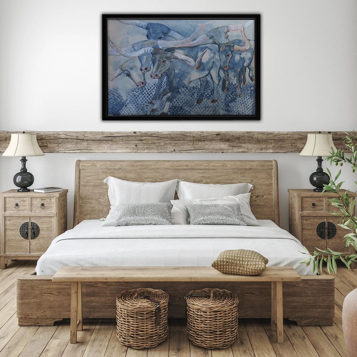 Cattle Drive Framed Canvas