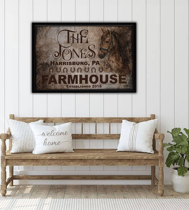 Farmhouse 2018 Framed Canvas