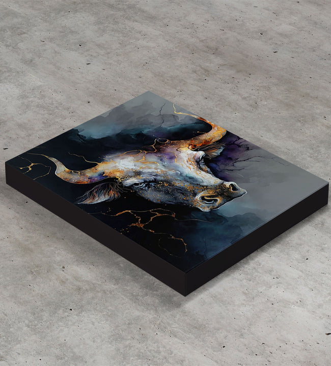 Gold Bull Canvas Art