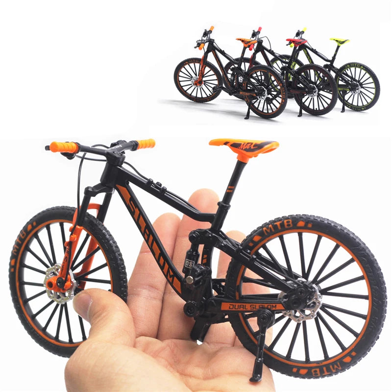 1:10 Mini Finger Mountain Bike Diecast Model Alloy Bicycle Simulation Collection Die Casting Racing Metal Bike Toys for boy