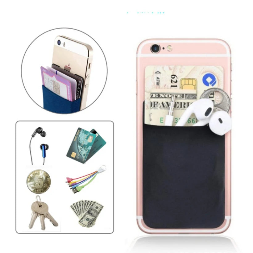 9.9*5.5cm Women Fashion Adhesive Elastic Lycra Cell Phone Pocket Wallet Case Men ID Credit Card Holder Pocket Stick 2019