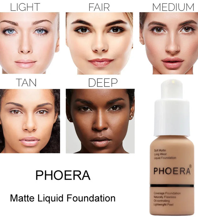 PHOERA 30ml Liquid Foundation Set Oil-control Concealer Cream Hydrating Long Lasting Hydrating Makeup Foundation TSLM1