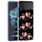 Fundas Case For Samsung Galaxy Z Flip 3 4 5G Transparent Hard Cell Phone Cover ZFlip3 Clear PC Luxury Love Bow