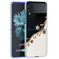 Fundas Case For Samsung Galaxy Z Flip 3 4 5G Transparent Hard Cell Phone Cover ZFlip3 Clear PC Luxury Love Bow