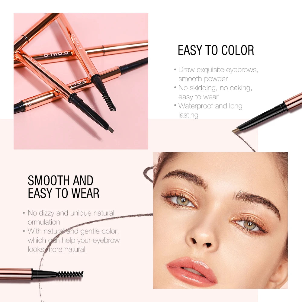 O.TWO.O 6 Colors Ultra Fine Triangle Eyebrow Pencil Long Lasting Waterproof Blode Brown Precise Brow Definer Eye Brow Makeup