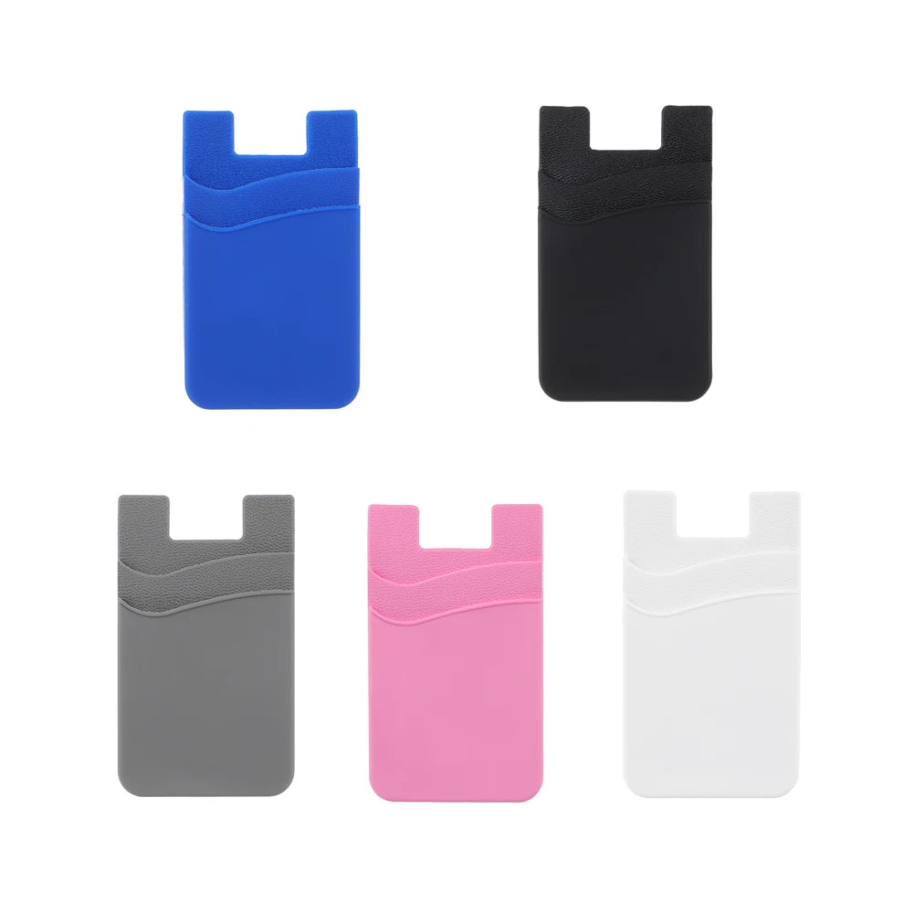 Silicone Phone Card Holder Wallet Case Phone Wallet Stick On Credit Card Holder Phone Pocket for Almost All Cell Phone