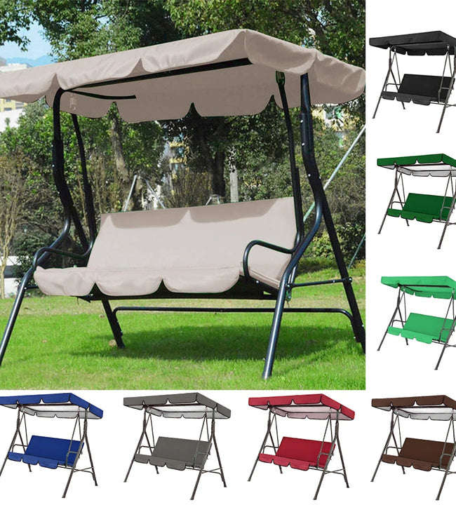 2pcs/set Garden Chairs Patio Swing Cover Set Waterproof UV-resistant Swing Canopy Seat Top Cover +Seat Cover (No Swing Chair)