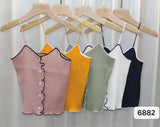 2021 Korean Women's Cotton Underwear Sexy Solid Color Top Fashion Comfort Tank Up Female Knitting Slim Suspender Sexy Lingerie