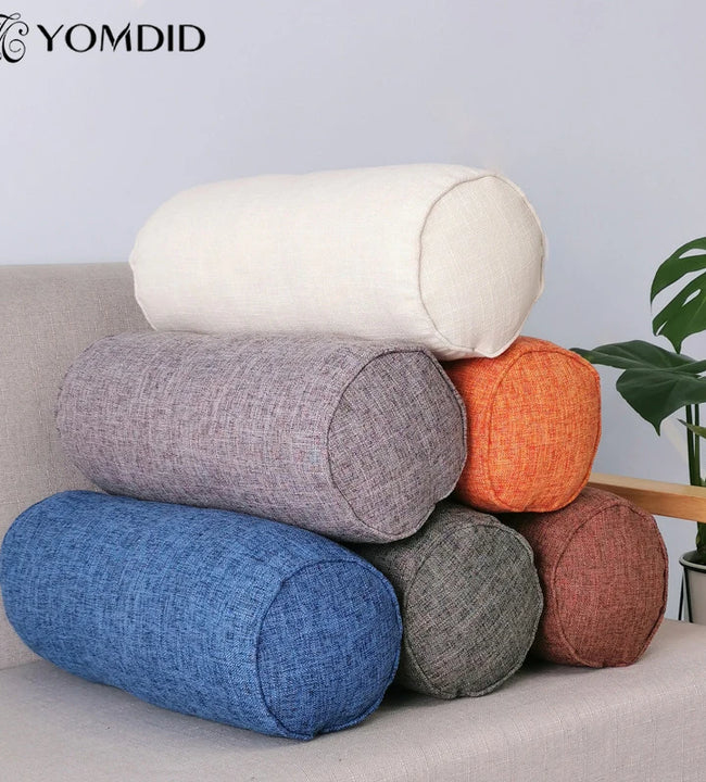 Long Pillow Inner Round Body Cushion Rectangular Sleep Nap Pillow Imitation Cotton Linen Cushion Home Bedroom Accessories