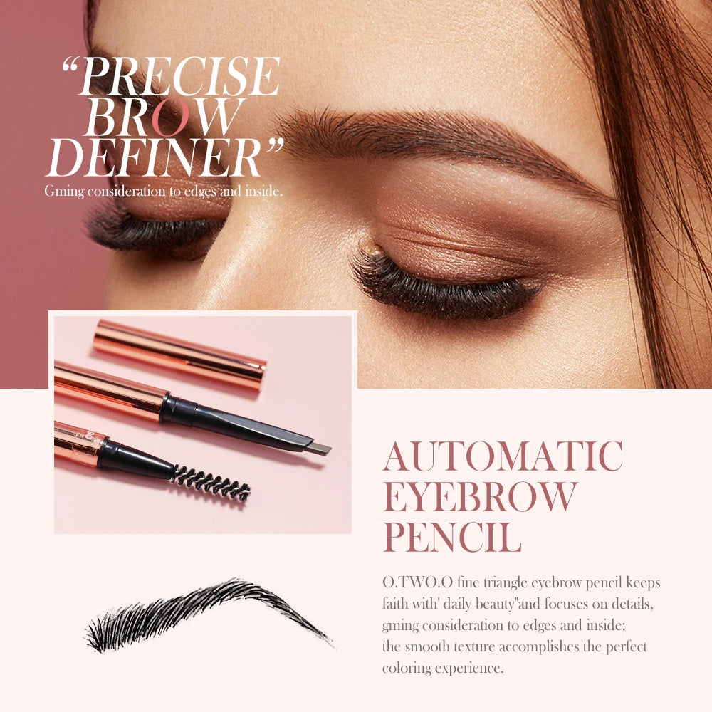 O.TWO.O 6 Colors Ultra Fine Triangle Eyebrow Pencil Long Lasting Waterproof Blode Brown Precise Brow Definer Eye Brow Makeup