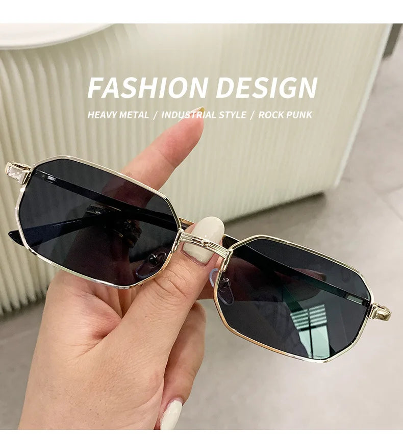 Narrow Men's Sunglasses Fashion Rectangle Women metal Luxury Brand Sun glasses 2021 Classic Oculos Masculino Glasses UV400