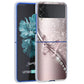 Fundas Case For Samsung Galaxy Z Flip 3 4 5G Transparent Hard Cell Phone Cover ZFlip3 Clear PC Luxury Love Bow