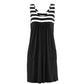 Fashion striped dress  summer dress  loose simple sleeveless dress women's clothing