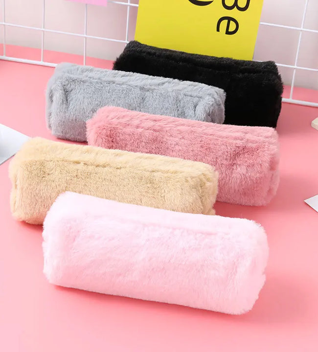 Cute fashion Plush Zipper Pencil Bag School Office Supplies Stationery Pouch Purse Storage Cute Makeup Bags Pencil Box