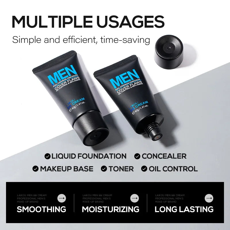 Men'S BB Cream Whitening Oil-control Concealer Freckle Removing Brighten Skin Easy to Wear Makeup Cosmetic Facial Liquid