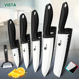 Ceramic Knives Kitchen knives 3 4 5 6 inch Chef knife Cook Set+peeler white zirconia blade Multi-color Handle High Quality