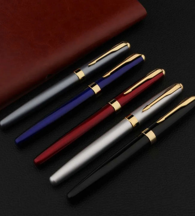 High Quality Metal 388 Fountain Pen Business Black Golden Student  Stationery Office School Supplies Gift Ink Pens