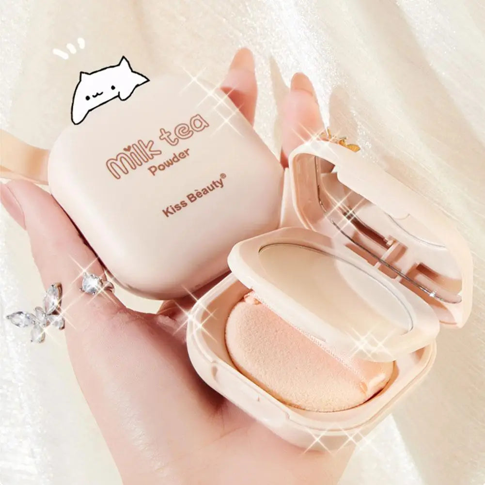 Korean Loose Powder Full Brightening Concealer Mineral Face  Foundation Cosmetics Lasting Makeup Powder Compact Powder Pressed