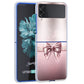 Fundas Case For Samsung Galaxy Z Flip 3 4 5G Transparent Hard Cell Phone Cover ZFlip3 Clear PC Luxury Love Bow