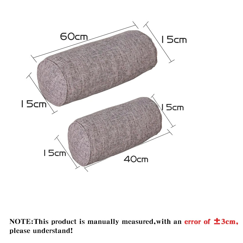 Long Pillow Inner Round Body Cushion Rectangular Sleep Nap Pillow Imitation Cotton Linen Cushion Home Bedroom Accessories