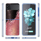 Fundas Case For Samsung Galaxy Z Flip 3 4 5G Transparent Hard Cell Phone Cover ZFlip3 Clear PC Luxury Love Bow