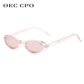 OEC CPO Sexy Small Oval Women's Sunglasses 2021 New Fashion Leopard Brown Hot Sun Glasses Female Retro Colorful Shade Eyeglass