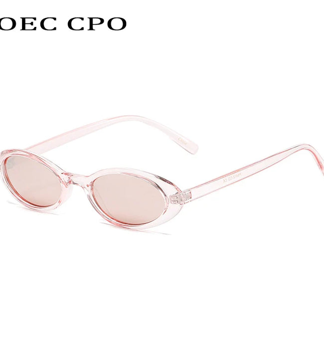 OEC CPO Sexy Small Oval Women's Sunglasses 2021 New Fashion Leopard Brown Hot Sun Glasses Female Retro Colorful Shade Eyeglass