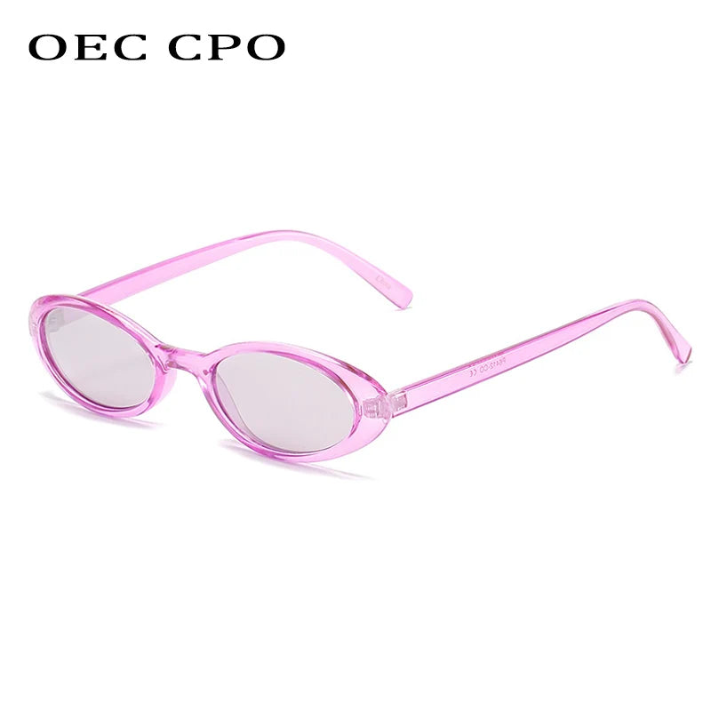 OEC CPO Sexy Small Oval Women's Sunglasses 2021 New Fashion Leopard Brown Hot Sun Glasses Female Retro Colorful Shade Eyeglass