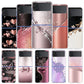 Fundas Case For Samsung Galaxy Z Flip 3 4 5G Transparent Hard Cell Phone Cover ZFlip3 Clear PC Luxury Love Bow