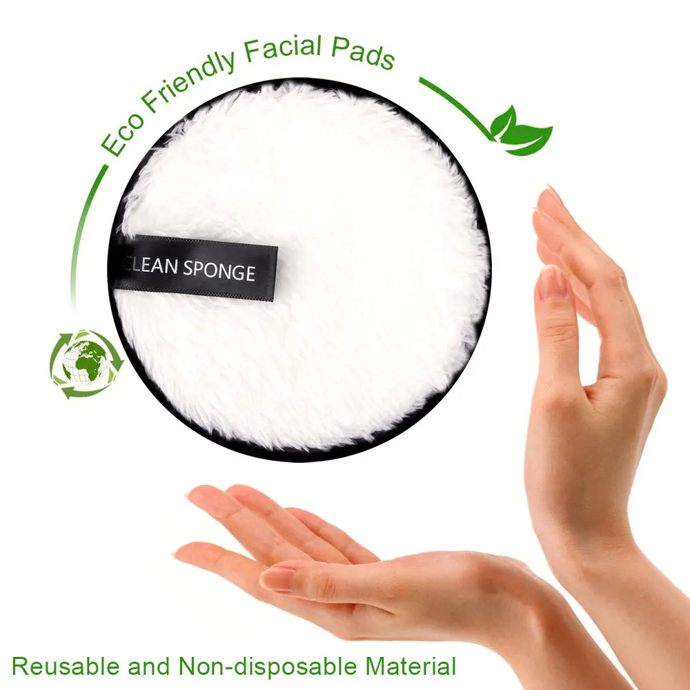 4pcs Reusable Discs Makeup Remover Pads Microfiber Cloth Face Cleansing Towel  Skin Care Washable Sponges Puff Clean Cosmetic