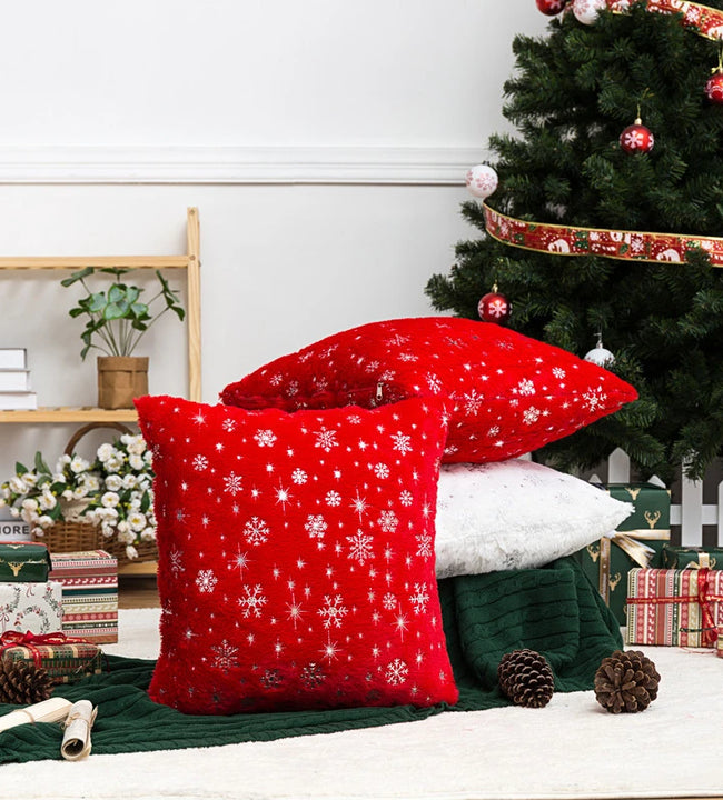 Christmas Throw Pillow Plush Cushion/ Pillow Cover for Sofa Living Room 18*18 Decoration Nordic Pillowcases Home/ Bedroom Decor