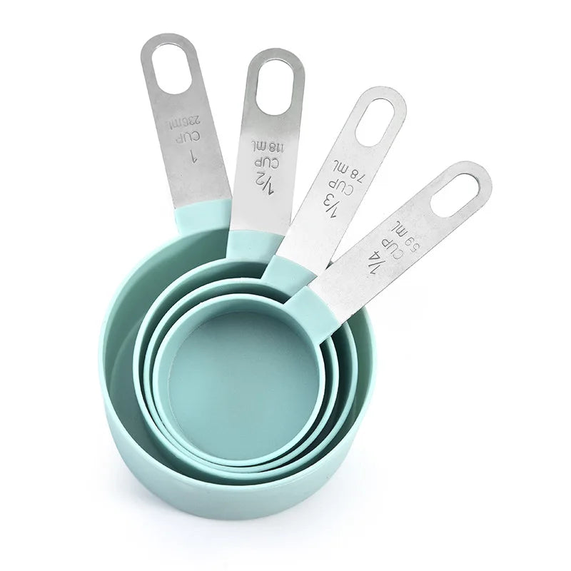 4PCS/Set Plastic Multi Purpose Measuring Cup Measuring Spoon Stainless Steel Handle With Graduated Measuring Baking Tools