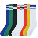 Women's Knee High Socks Streewear Harajuku Cheerleaders Black White Three-Line Striped Letter Fashion Dress Sock