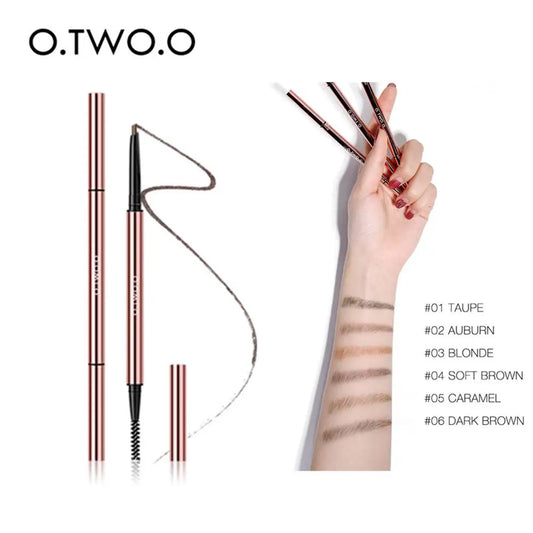 O.TWO.O 6 Colors Ultra Fine Triangle Eyebrow Pencil Long Lasting Waterproof Blode Brown Precise Brow Definer Eye Brow Makeup