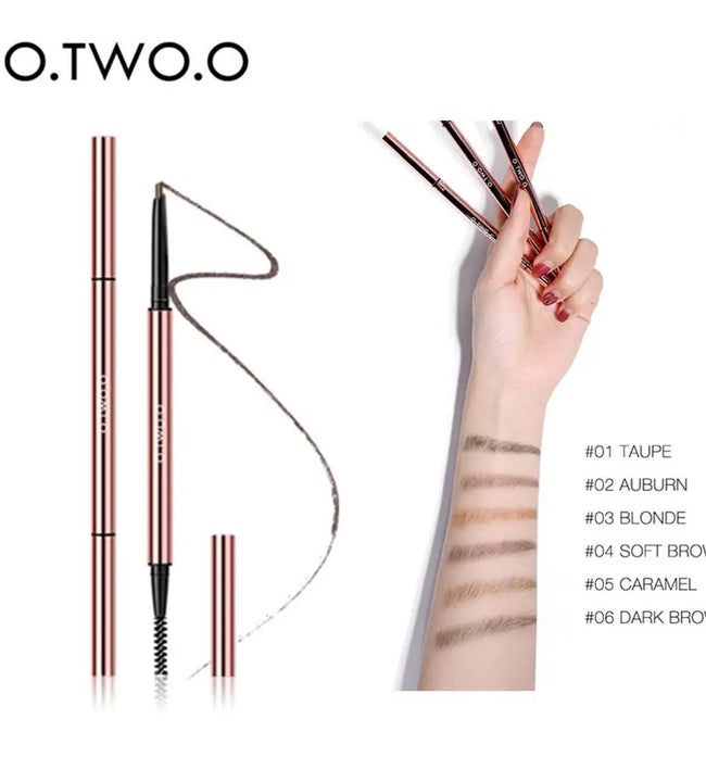 O.TWO.O 6 Colors Ultra Fine Triangle Eyebrow Pencil Long Lasting Waterproof Blode Brown Precise Brow Definer Eye Brow Makeup