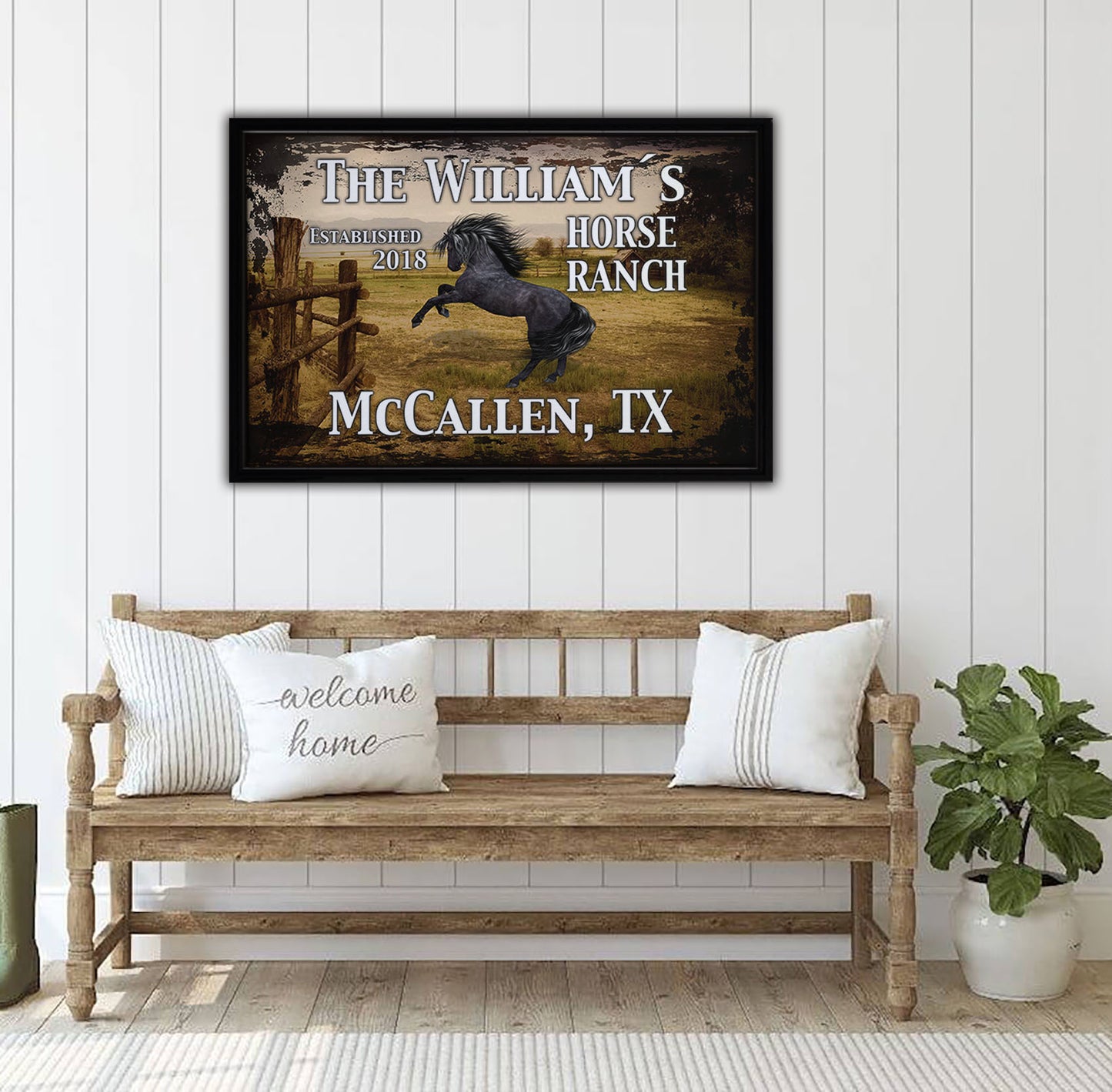 Horse Ranch 2018 Framed Canvas