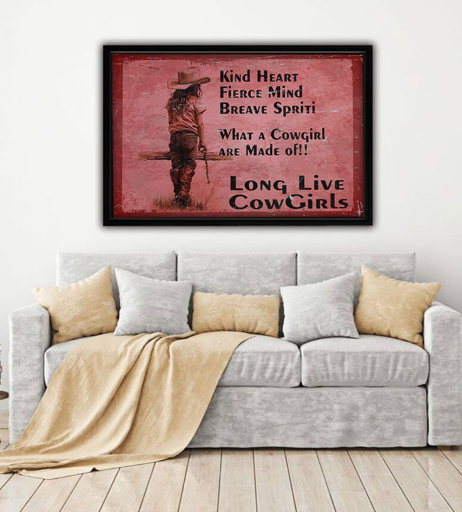 Long Live Cowgirls Framed Canvas