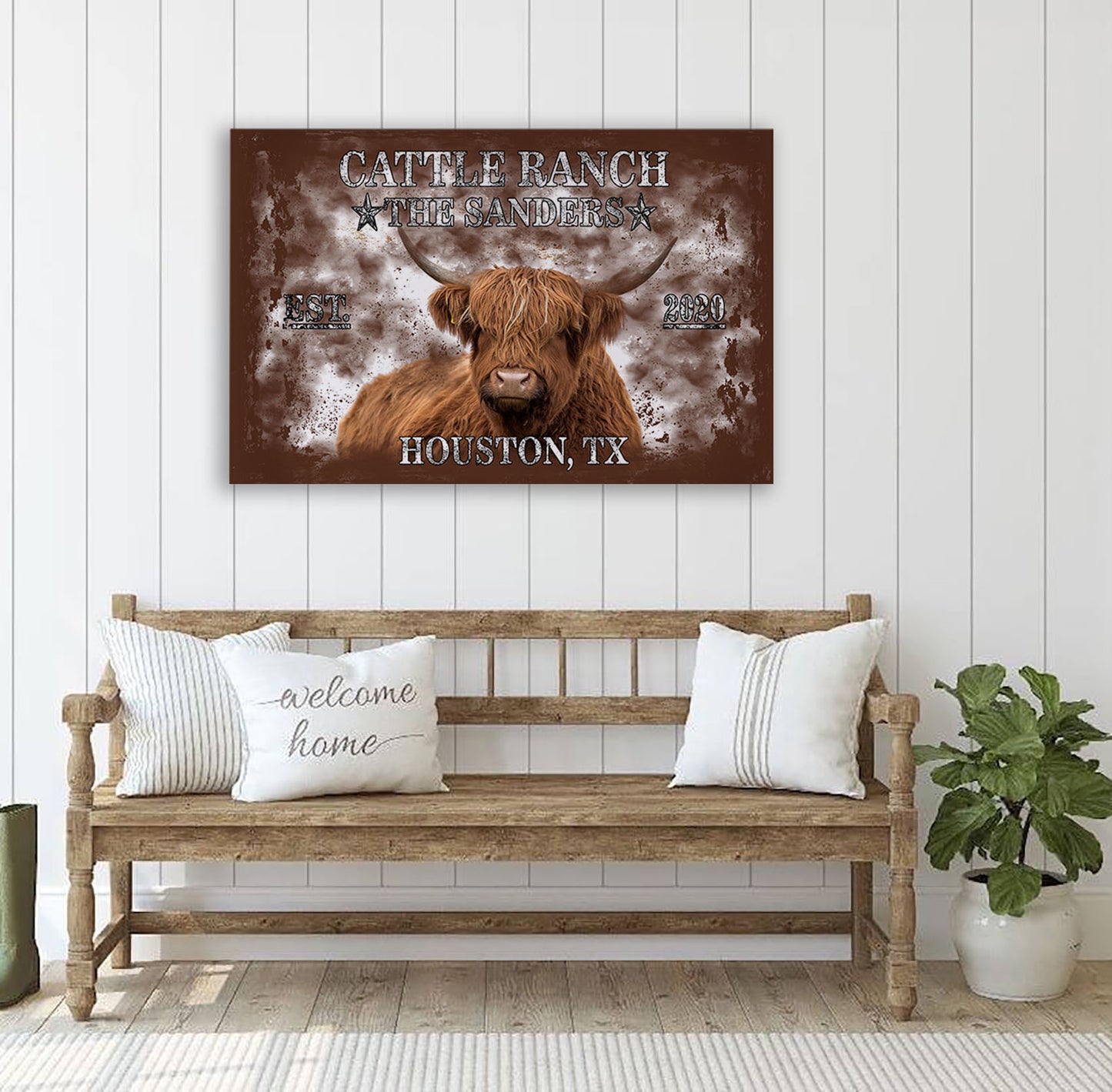 Longhorn Brown Canvas Art