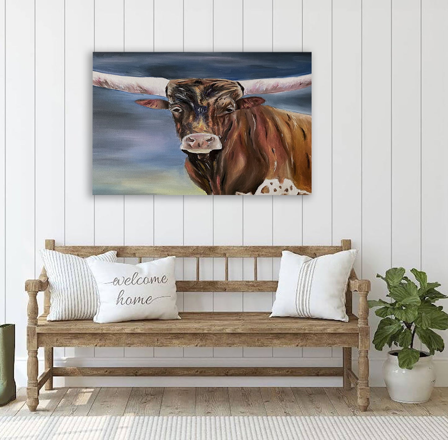 Longhorn Painting Canvas Art