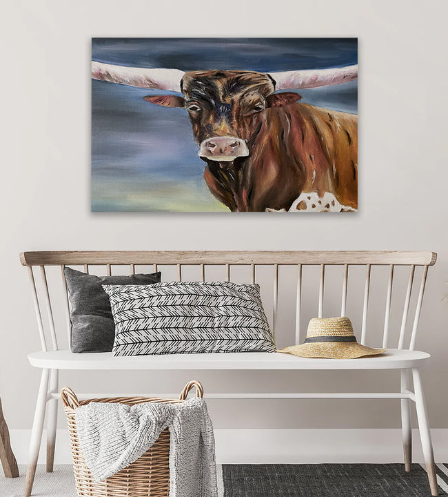 Longhorn Painting Canvas Art